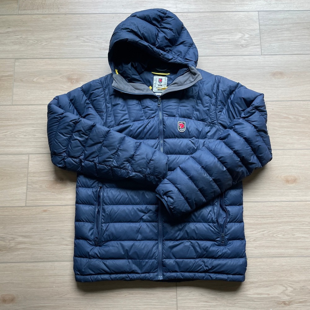 Fjallraven 1974 Expedition Series Down Puffer Jacket Navy Blue Mens L